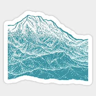 Distant Snow- 遠雪 : linocut Sticker